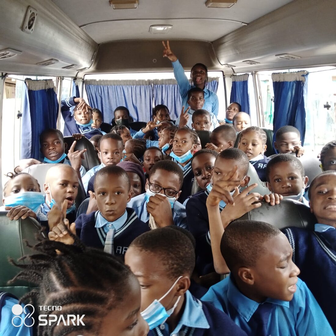 A bus full of Adetola pupils ready for an excursion